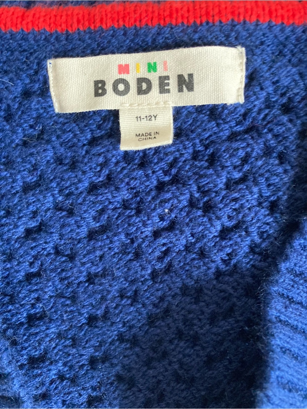 Mini boden navy cable cardigan 11 12 EUC - Picture 3 of 3